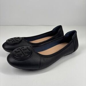 Tory Burch Minnie Women's US 6/36 Perfect Black Leather Travel Ballet Flats
